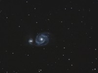 M51 (Whirlpool Galaxy)  Taken:   Queen Creek, AZ   2009/03/15  Equipment:   Orion Premium 102ED f/7   Atlas EQ-G (unguided)   Canon 450D  Image Details:   ISO1600   19 x 90s Lights   15 Darks   no Flats   DeepSkyStacker